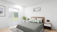Visualisierung Schlafen 1 - Frisch vom Architekten I: Neubau-EG-Wohnung, 2 Schlafzimmer, Wärmepumpe & PV-Anlage in Esterfeld!