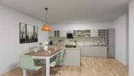 Visualisierung Kochen / Essen / Wohnen - Vorschlag - Frisch vom Architekten I: Neubau-EG-Wohnung, 2 Schlafzimmer, Wärmepumpe & PV-Anlage in Esterfeld!