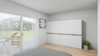 Visualisierung Schlafen 2 - Frisch vom Architekten I: Neubau-EG-Wohnung, 2 Schlafzimmer, Wärmepumpe & PV-Anlage in Esterfeld!