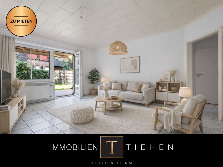 3-Zimmer-Erdgeschoss-Wohnung auf der Sonnenseite mit eigenem Garten in Haselünne zu mieten:, 49740 Haselünne, Erdgeschosswohnung