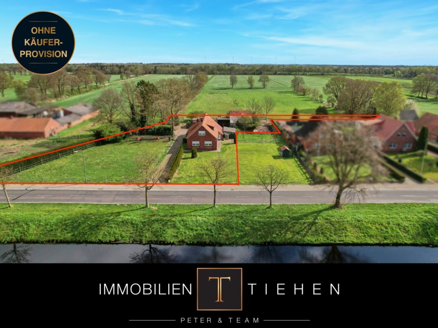 Kanalpanorama I: Baugrundstück mit Weitblick für Bauherren – am Lüchtenburgkanal in Papenburg, 26871 Papenburg, Wohngrundstück