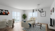 Visualisierung Kochen / Essen / Wohnen - Frisch vom Architekten II: Neubau-OG-Wohnung, 2 Schlafzimmer, Wärmepumpe & PV-Anlage in Esterfeld!