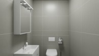 Visualisierung Gäste-WC - Frisch vom Architekten II: Neubau-OG-Wohnung, 2 Schlafzimmer, Wärmepumpe & PV-Anlage in Esterfeld!