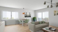 Visualisierung Kochen / Essen / Wohnen - Frisch vom Architekten III: Neubau-OG-Wohnung, 2 Schlafzimmer, Wärmepumpe & PV-Anlage in Esterfeld